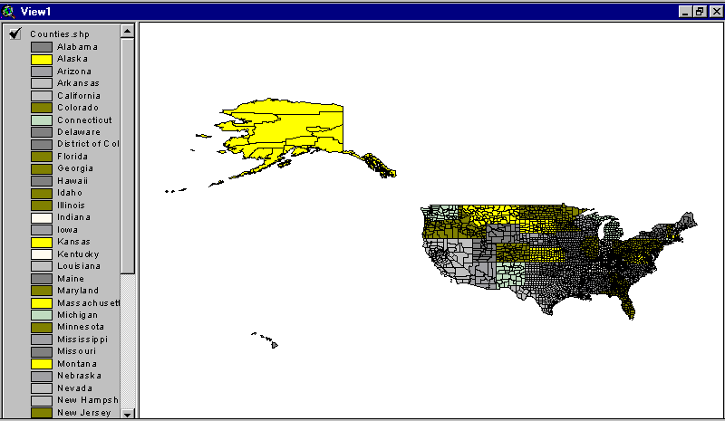 View of Counties of the U.S.A.