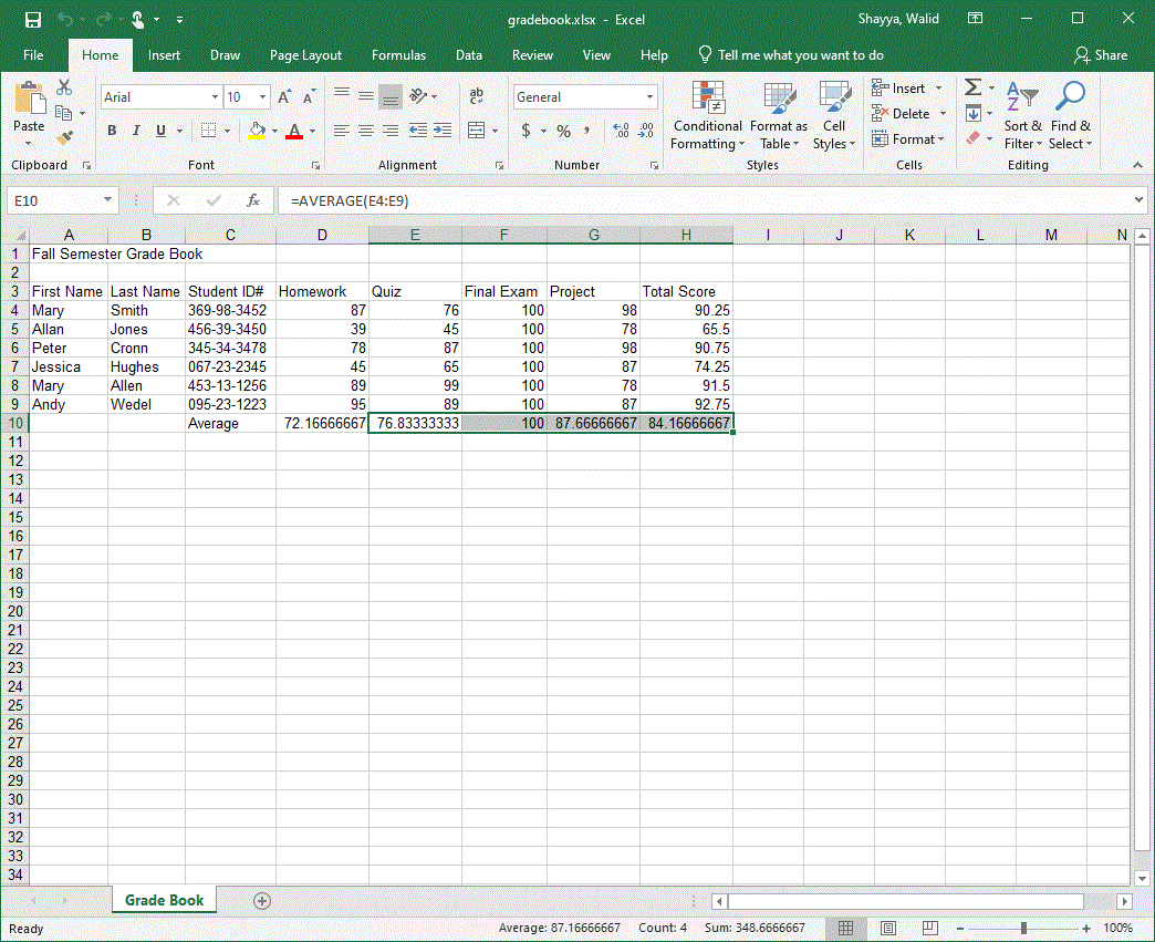 MS Excel Introductory Tutorial By W.Shayya -  Figure 6
